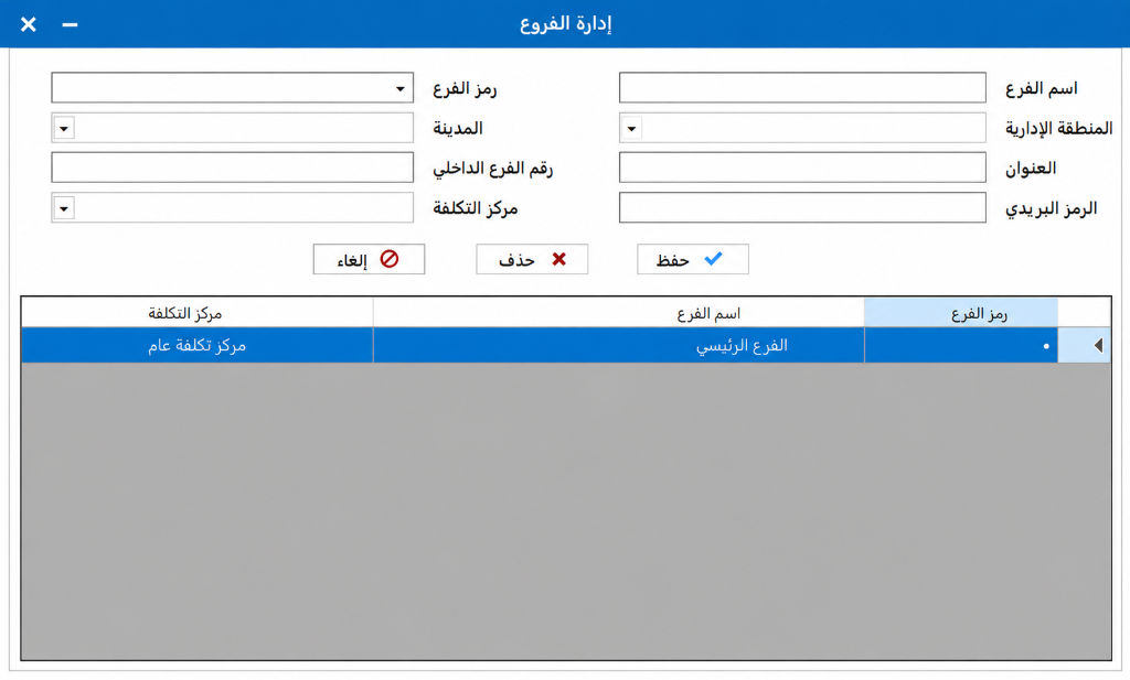 إدارة فروع الشركة للضرائب